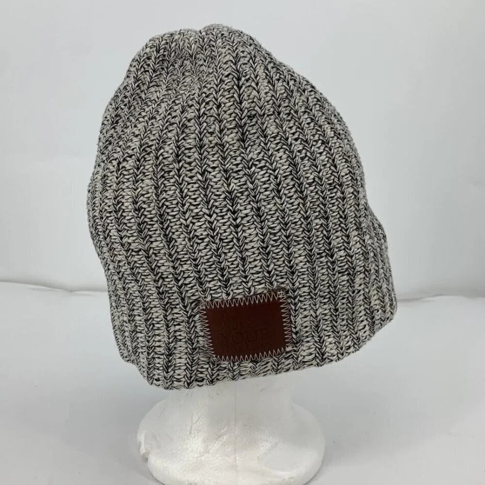 Love Your Melon Women's Black Speckled Ribbed‎ Slouchy Fit Beanie One Size
